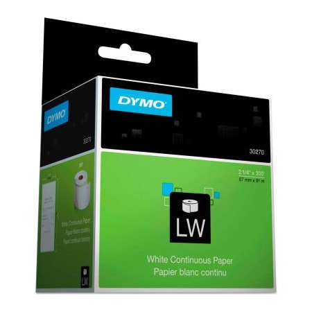 Dymo DYMO Thermal Receipt Roll Paper, 2-1/4in x 300', White, 1 Roll 30270